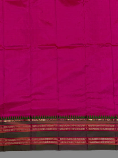 Narayanpet Plain Pink colour pure Silk Saree