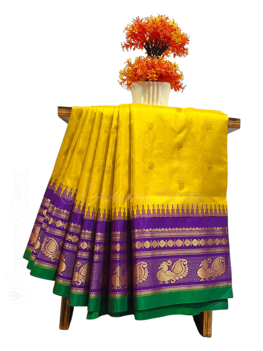 Mahalaxmi Border Lime Pure silk Saree