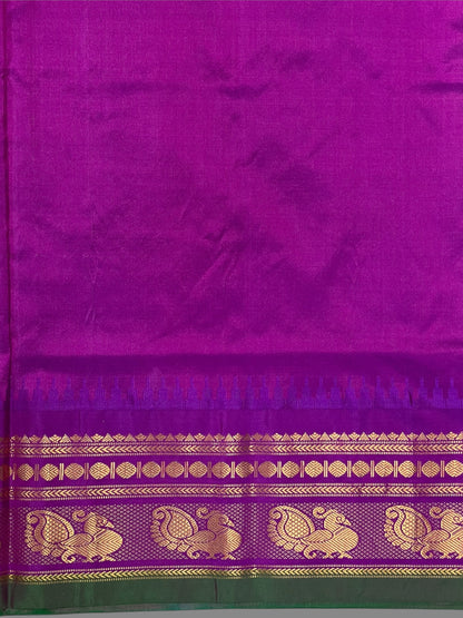 Mahalaxmi Border Walnut Cream Pure silk saree