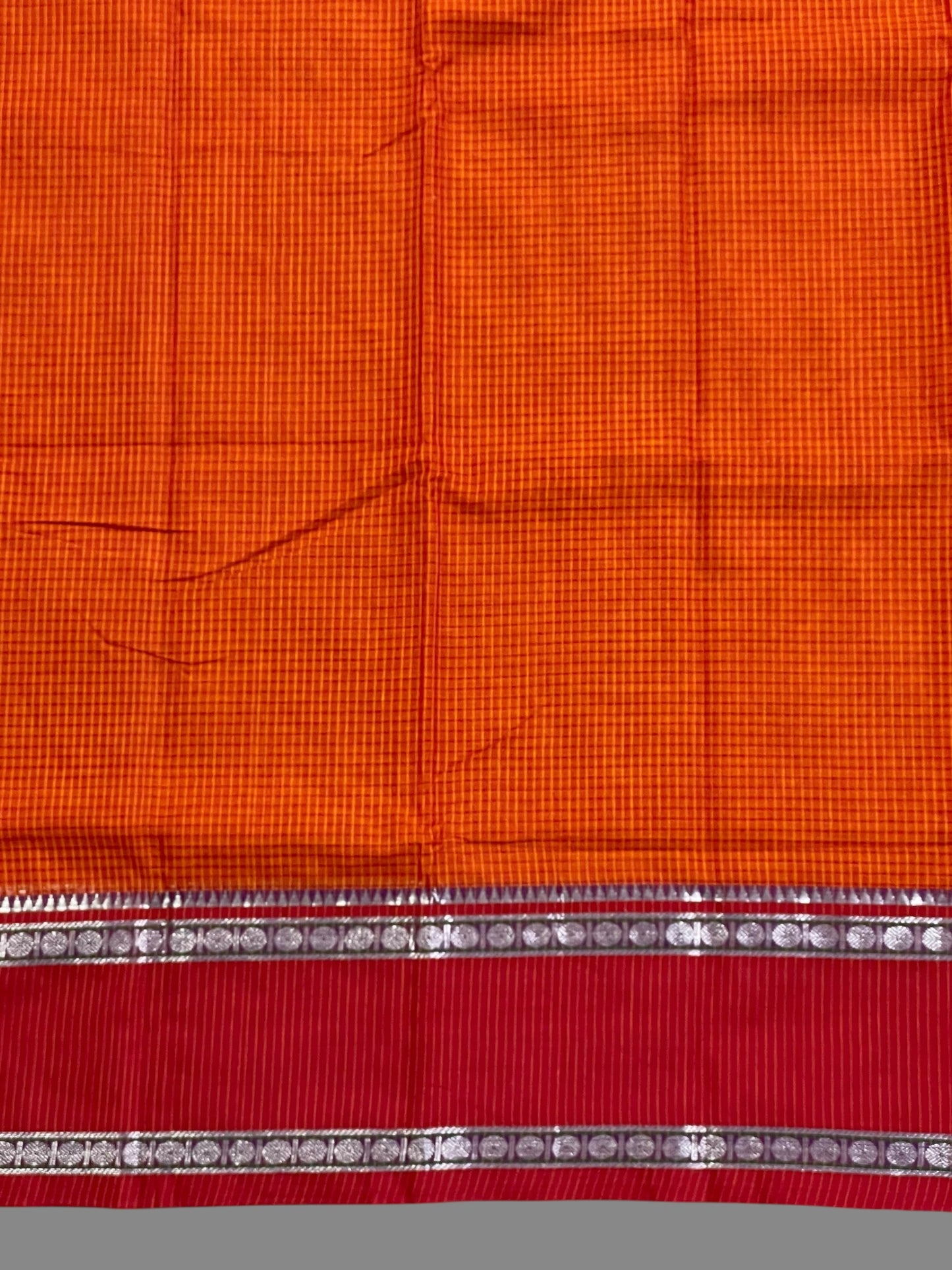 Narayanpet Orange Cotton Saree CS245