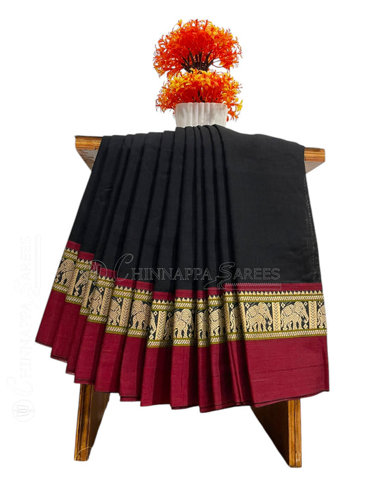 Narayanpet Black Cotton Saree CS347