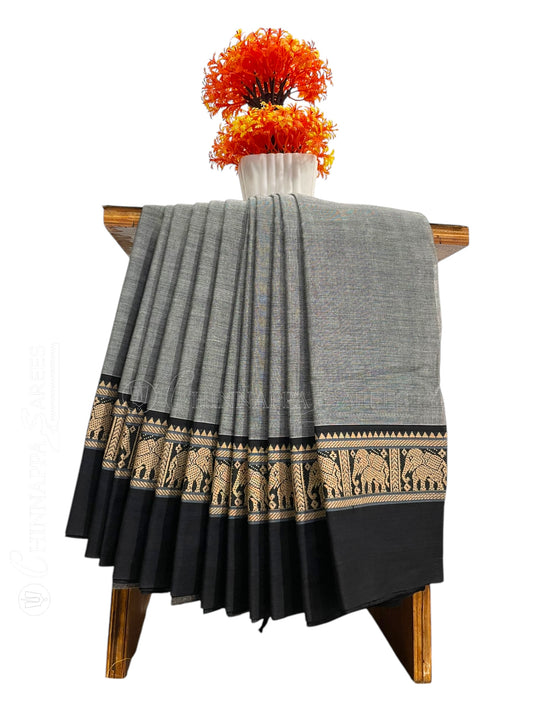 Narayanpet Grey Cotton Saree CS348