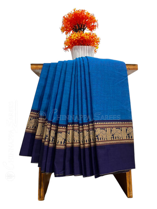 Narayanpet Blue Cotton Saree CS342