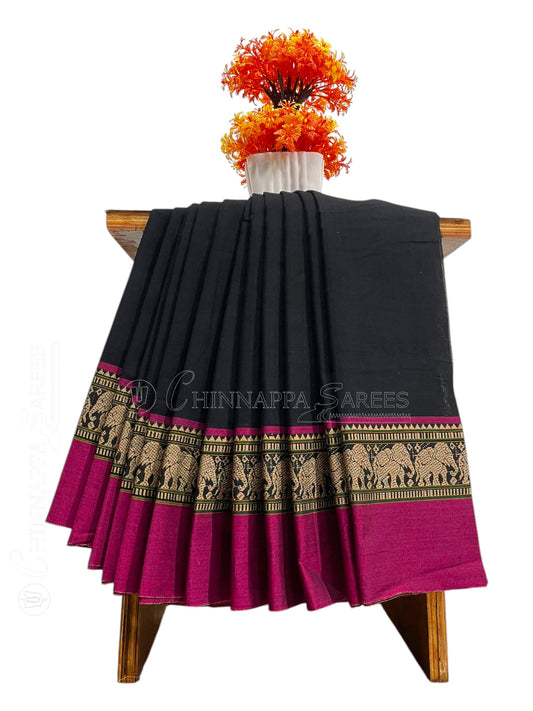 Narayanpet Black Cotton Saree CS351