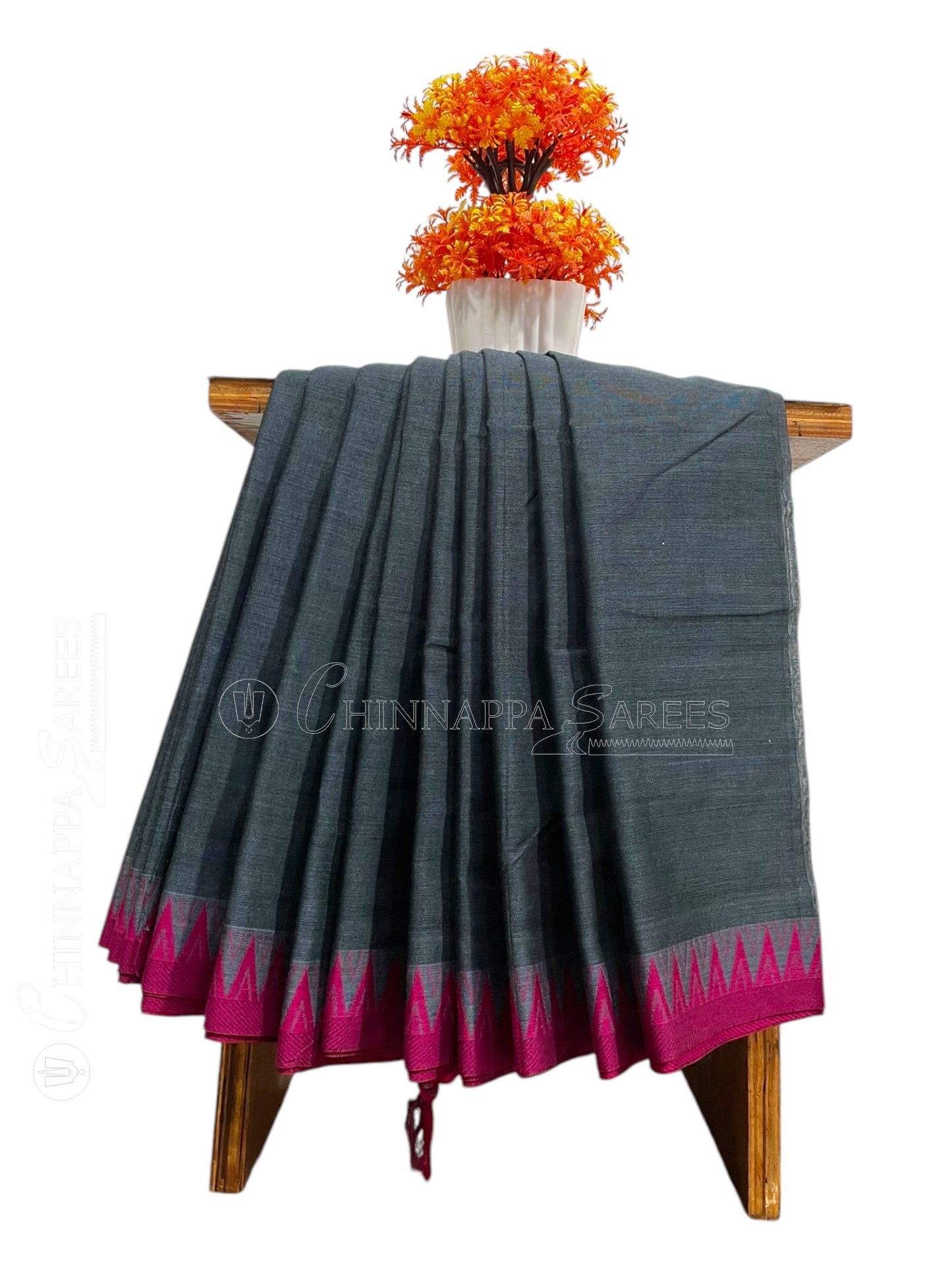 Narayanpet Grey Cotton Saree CS362