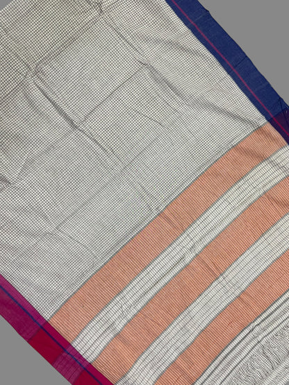 Narayanpet White Cotton Saree CS218