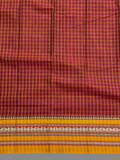 Narayanpet Brown Cotton Saree CS375