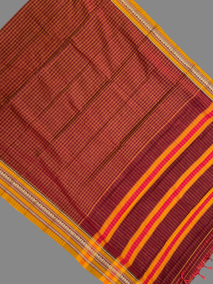 Narayanpet Brown Cotton Saree CS375