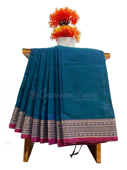 Narayanpet Ananda Blue Cotton Saree CS388