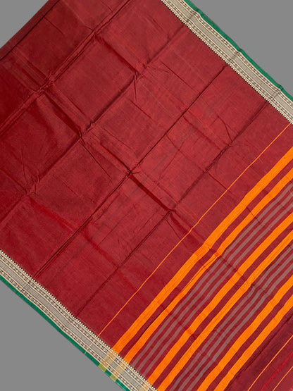 Narayanpet Brown Cotton Saree CS386