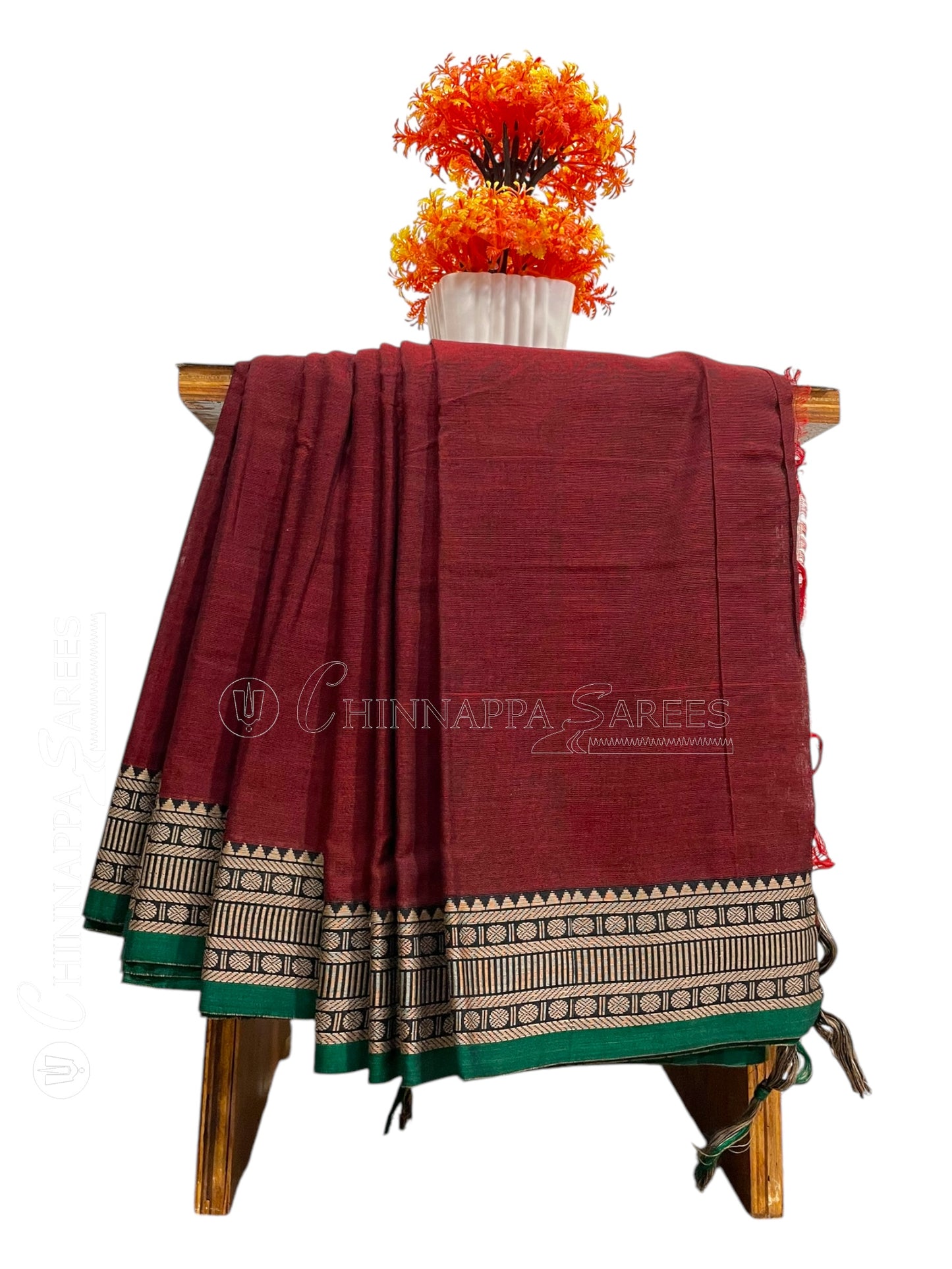 Narayanpet Brown Cotton Saree CS386