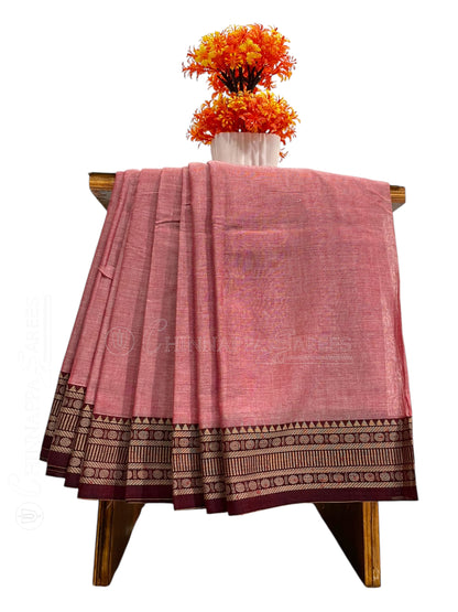 Narayanpet Pink Cotton Saree CS384