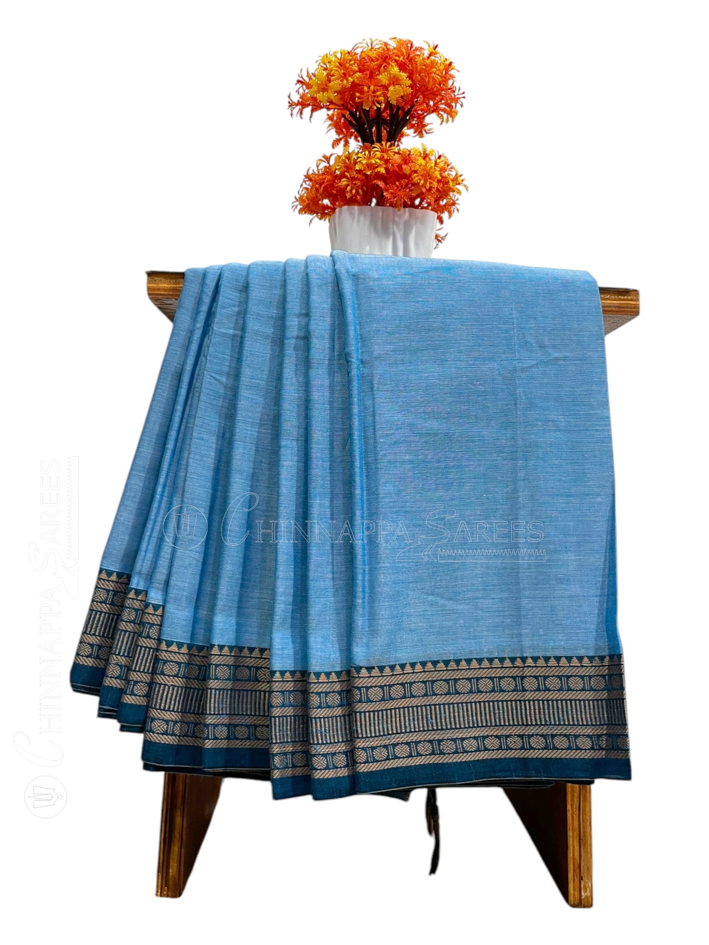 Narayanpet Blue Cotton Saree CS383