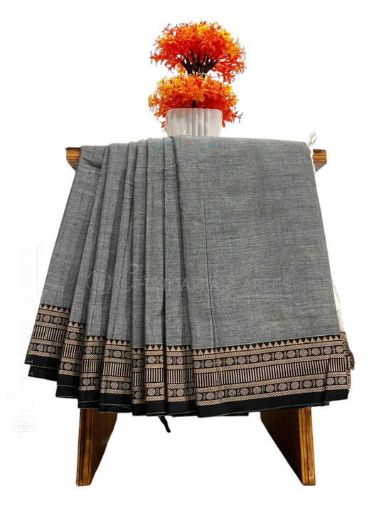 Narayanpet Grey Cotton Saree CS387