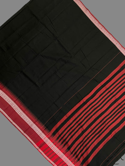 Narayanpet Cotton Black Saree CS393