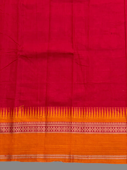 Narayanpet Cotton Red Saree CS392