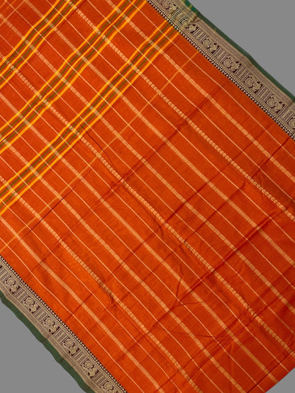 Narayanpet Cotton Orange Saree CS396