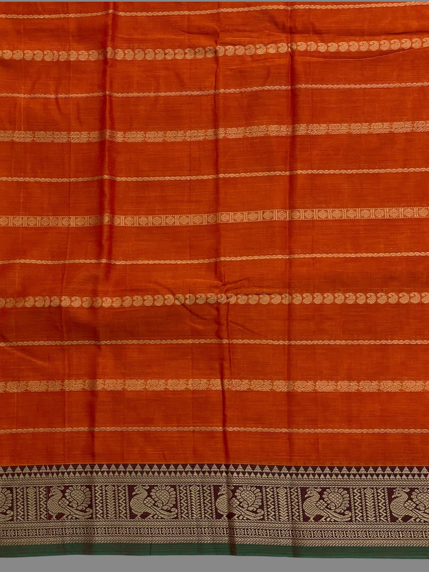 Narayanpet Cotton Orange Saree CS396