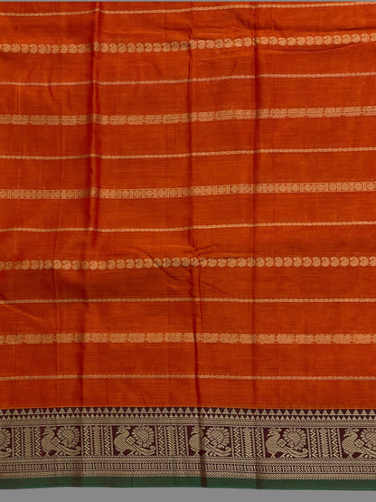 Narayanpet Cotton Orange Saree CS396