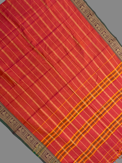 Narayanpet Cotton Peach Saree CS399