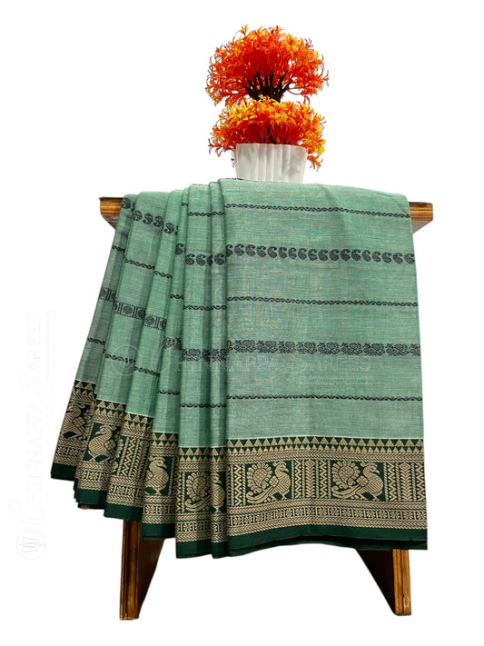 Narayanpet Cotton Light Pista  Saree CS397