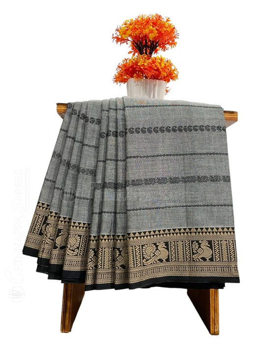 Narayanpet Cotton Grey Saree CS400