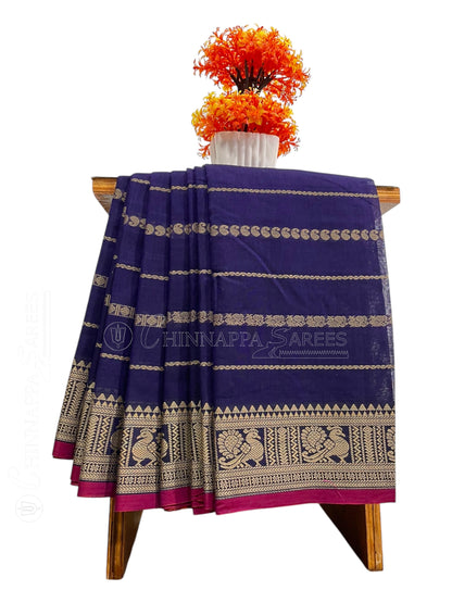 Narayanpet Cotton Violet  Saree CS402