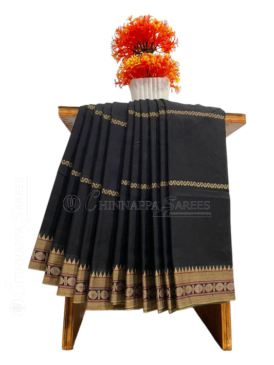 Narayanpet Cotton Black Saree CS403