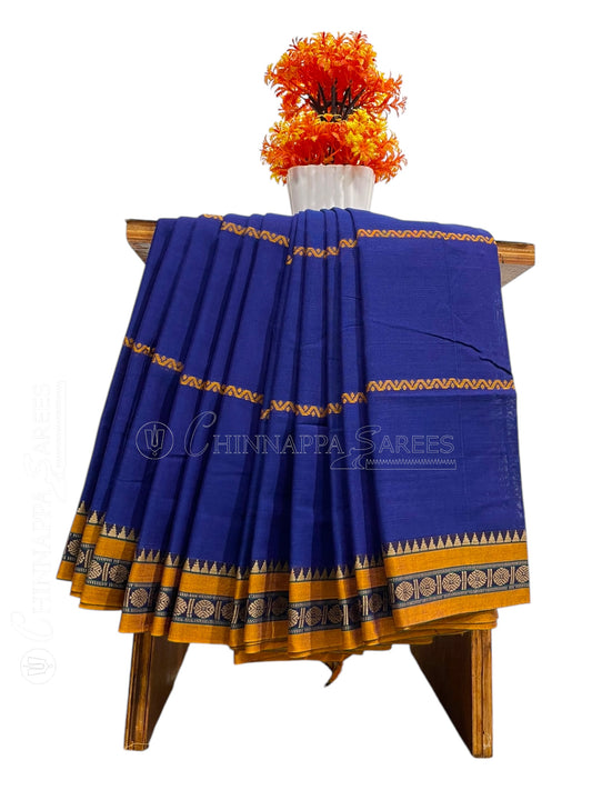 Narayanpet Cotton Royal Blue  Saree CS405