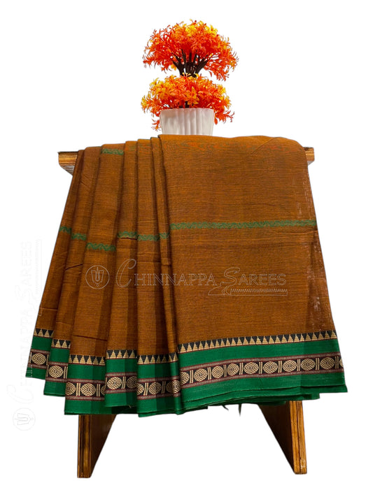 Narayanpet Cotton Light Brown Saree CS406