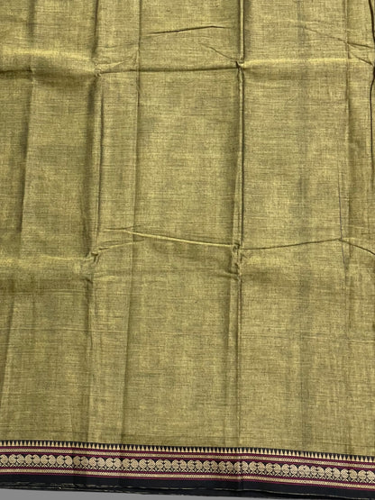 Narayanpet Cotton Mehendi Green Saree CS413