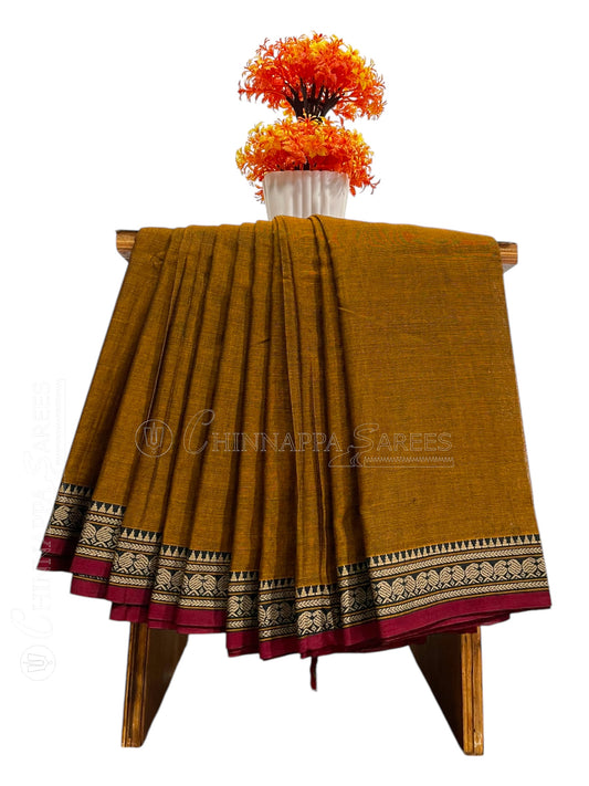 Narayanpet Cotton Light brown Saree CS412