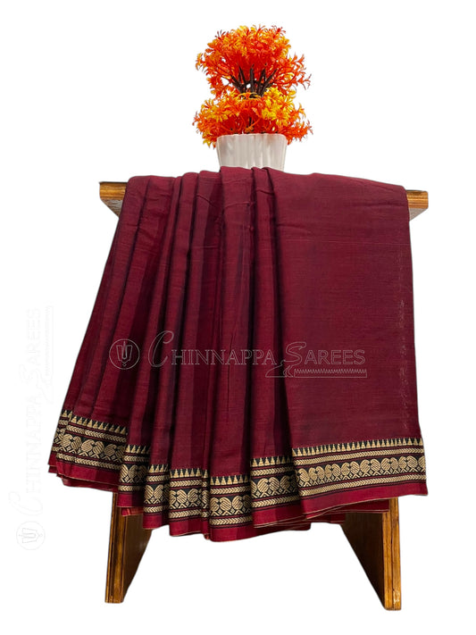 Narayanpet Cotton Brown Saree CS414