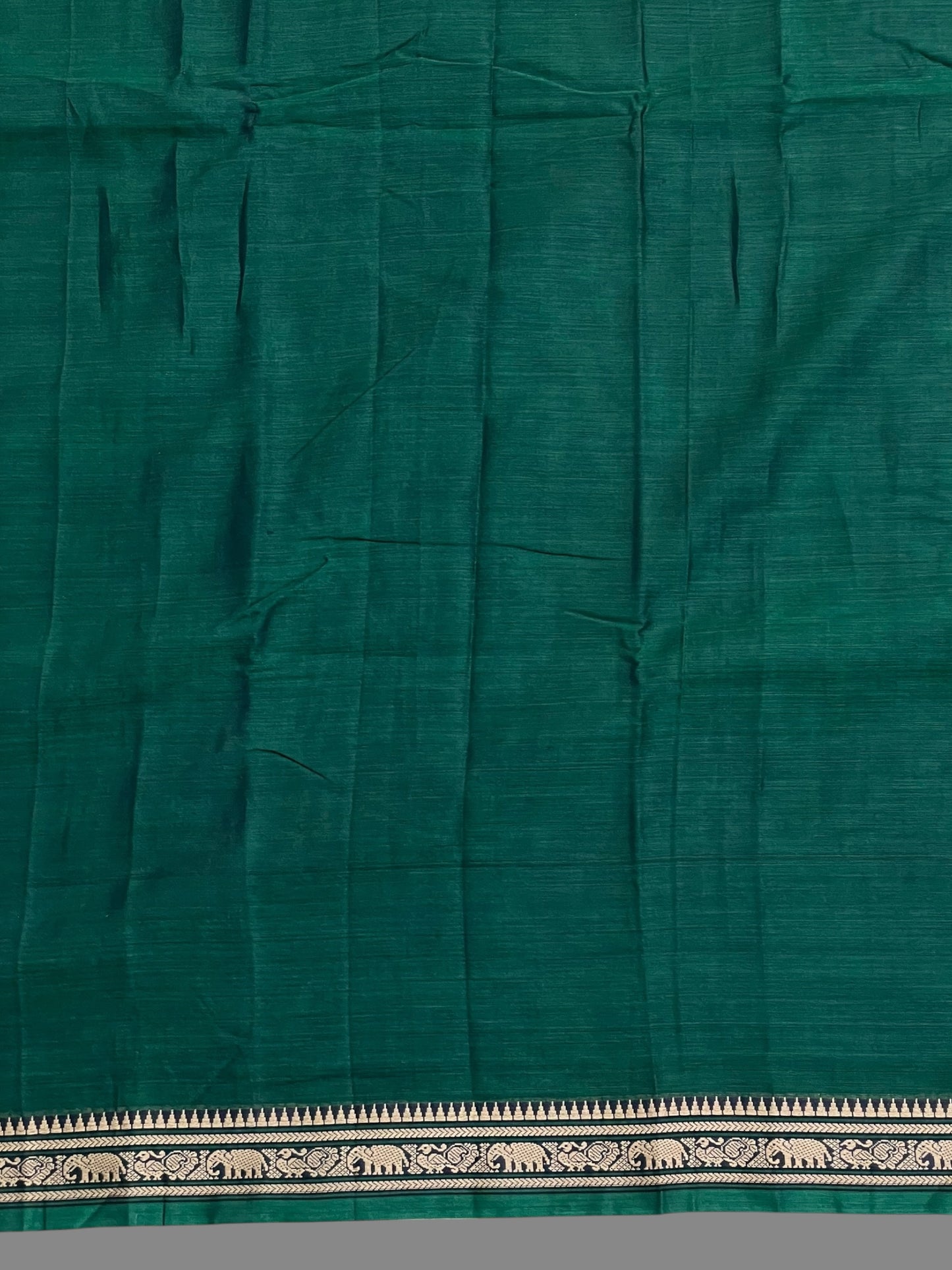 Narayanpet Cotton Dark Green Saree CS411