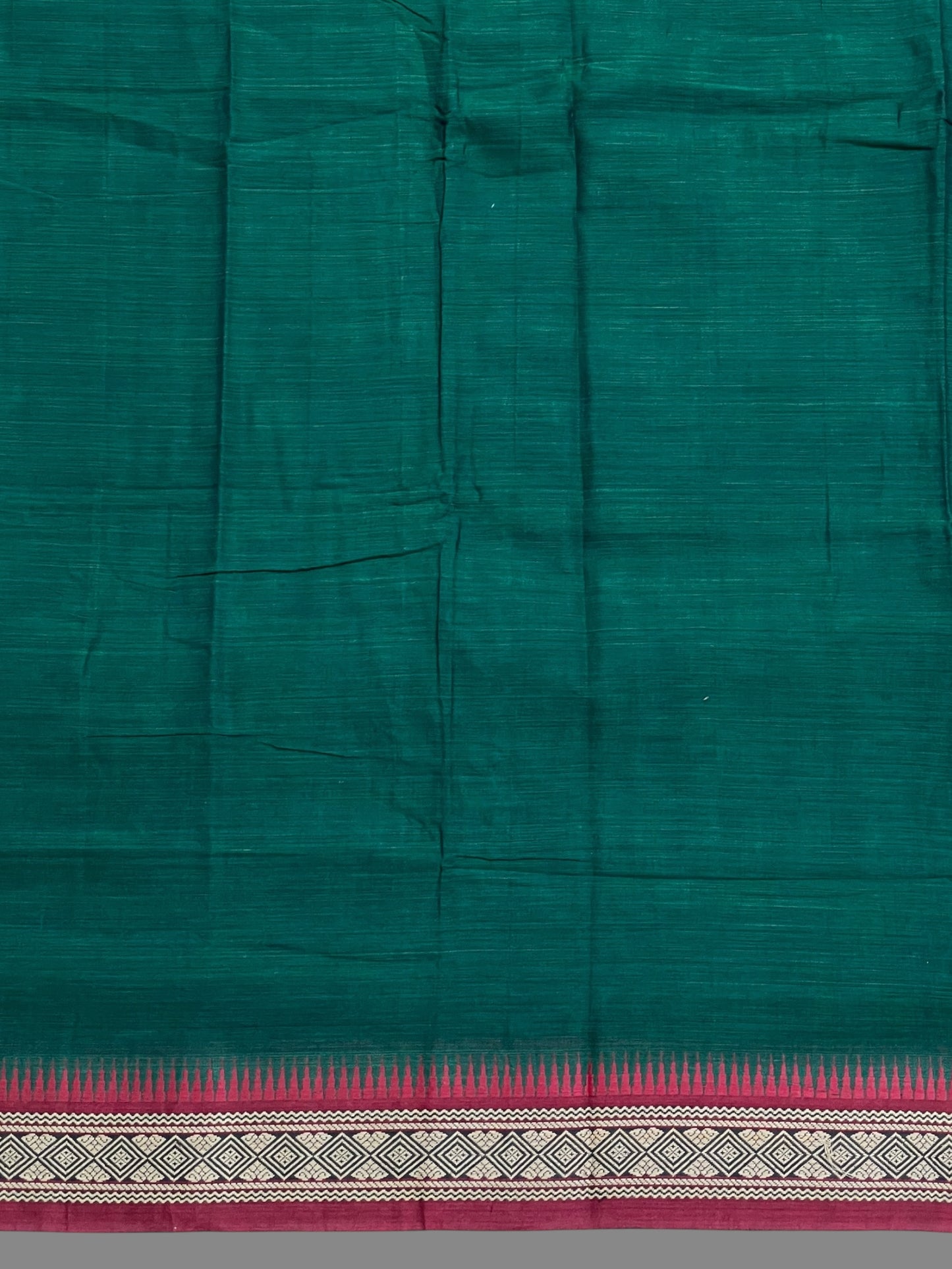 Narayanpet Cotton Dark Green Saree CS416