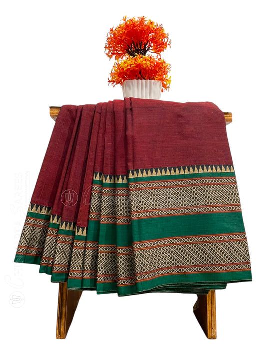 Narayanpet Cotton Brown Saree CS421