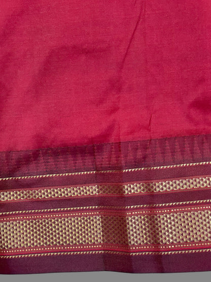 Big Peshwai Checks Dark Green Pure Silk Saree