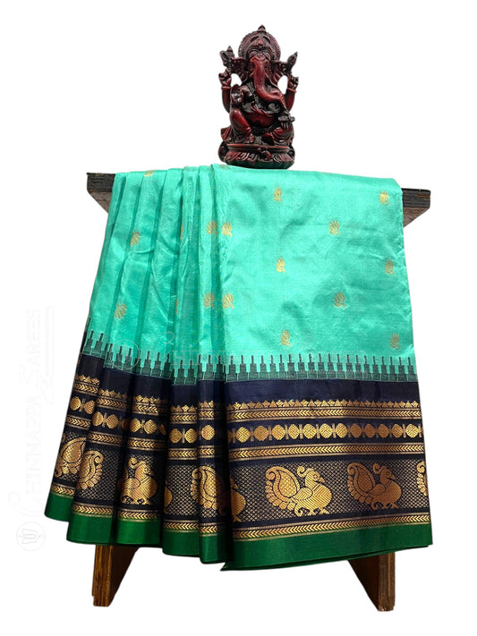 Mahalaxmi Border Mint Green Pure Silk Saree