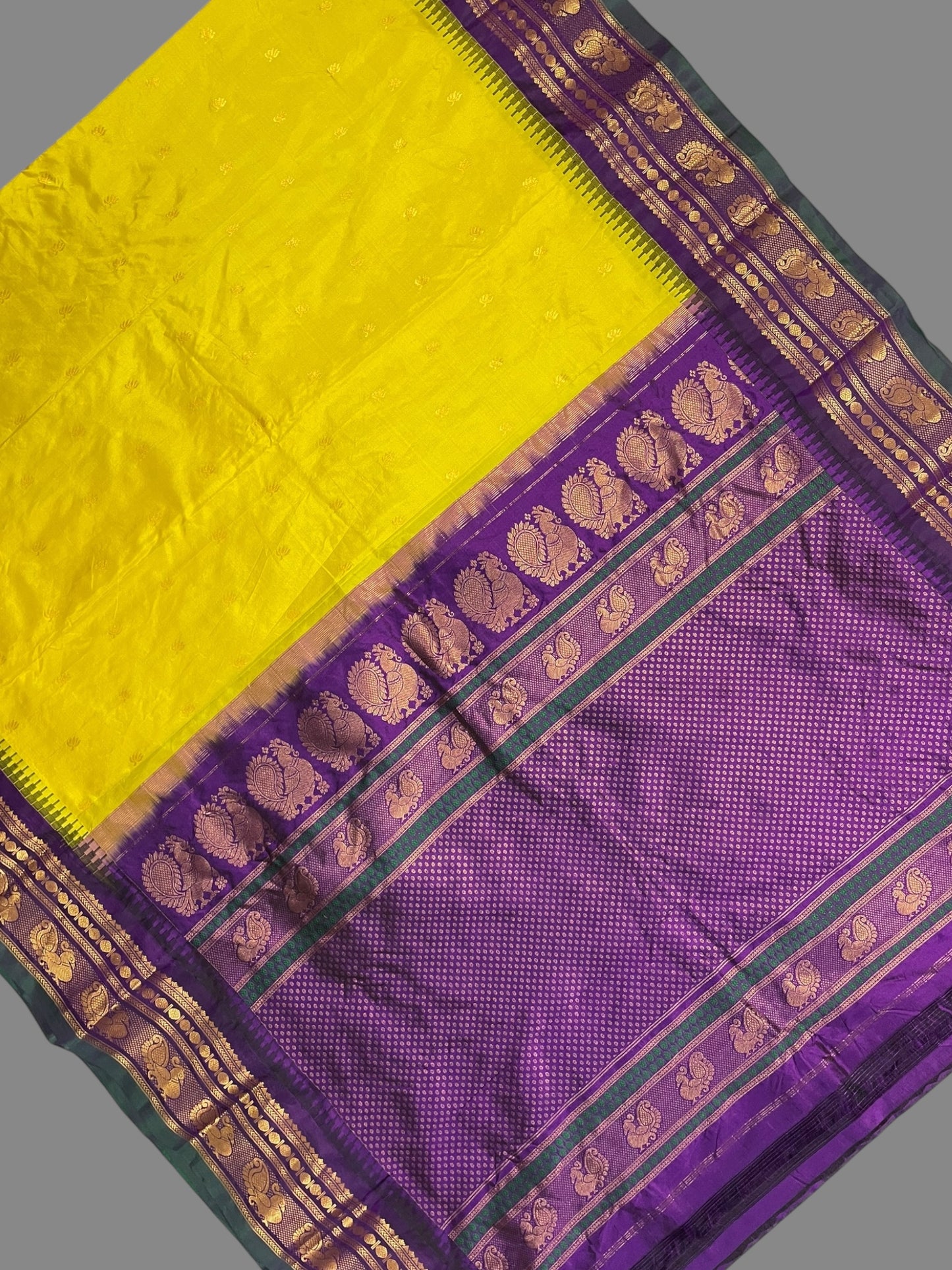 Mahalaxmi Border Yellow Pure Silk Saree