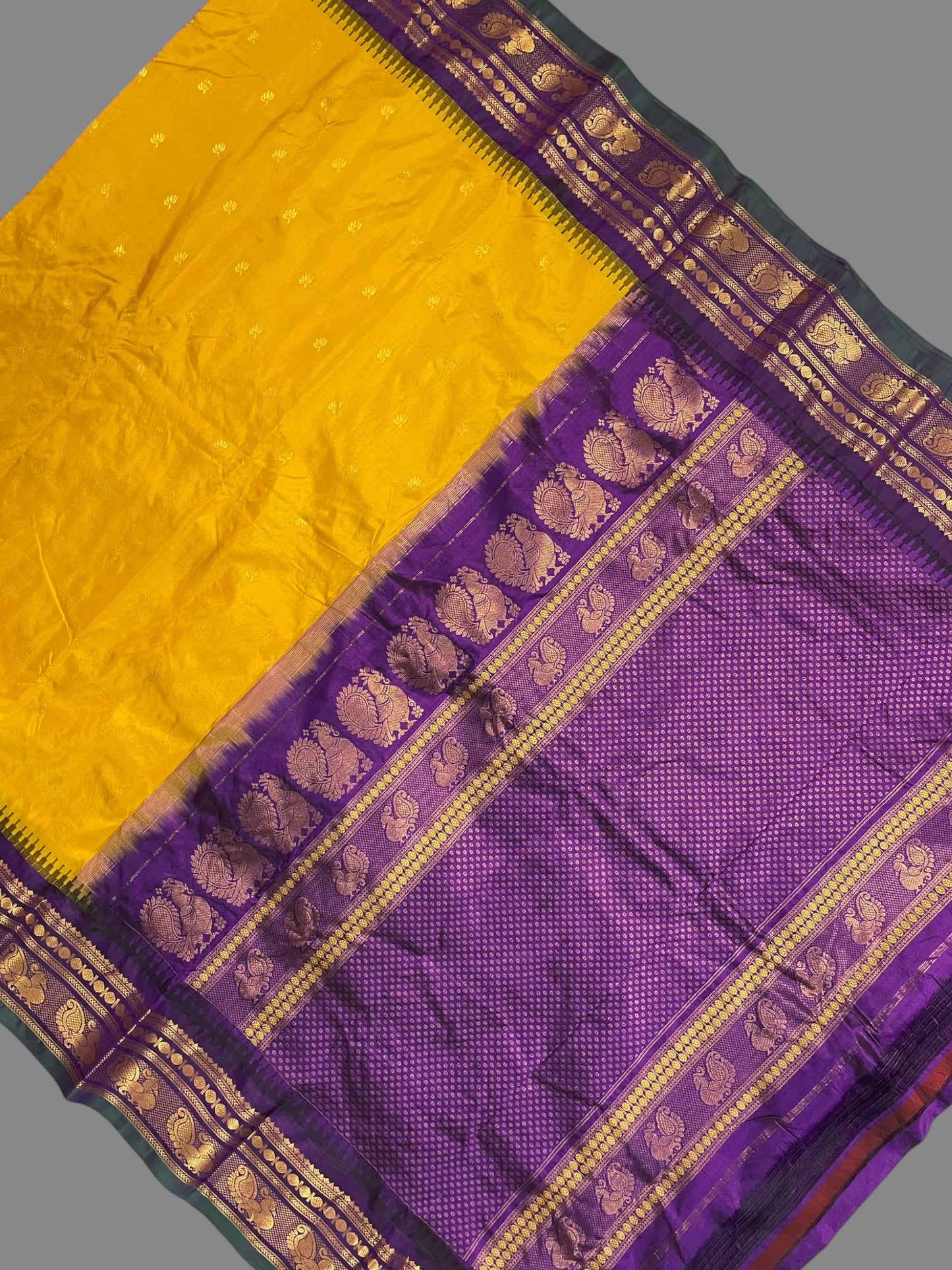 Mahalaxmi Border Mustard yellow Pure Silk Saree