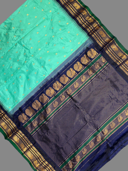 Mahalaxmi Border Mint Green Pure Silk Saree