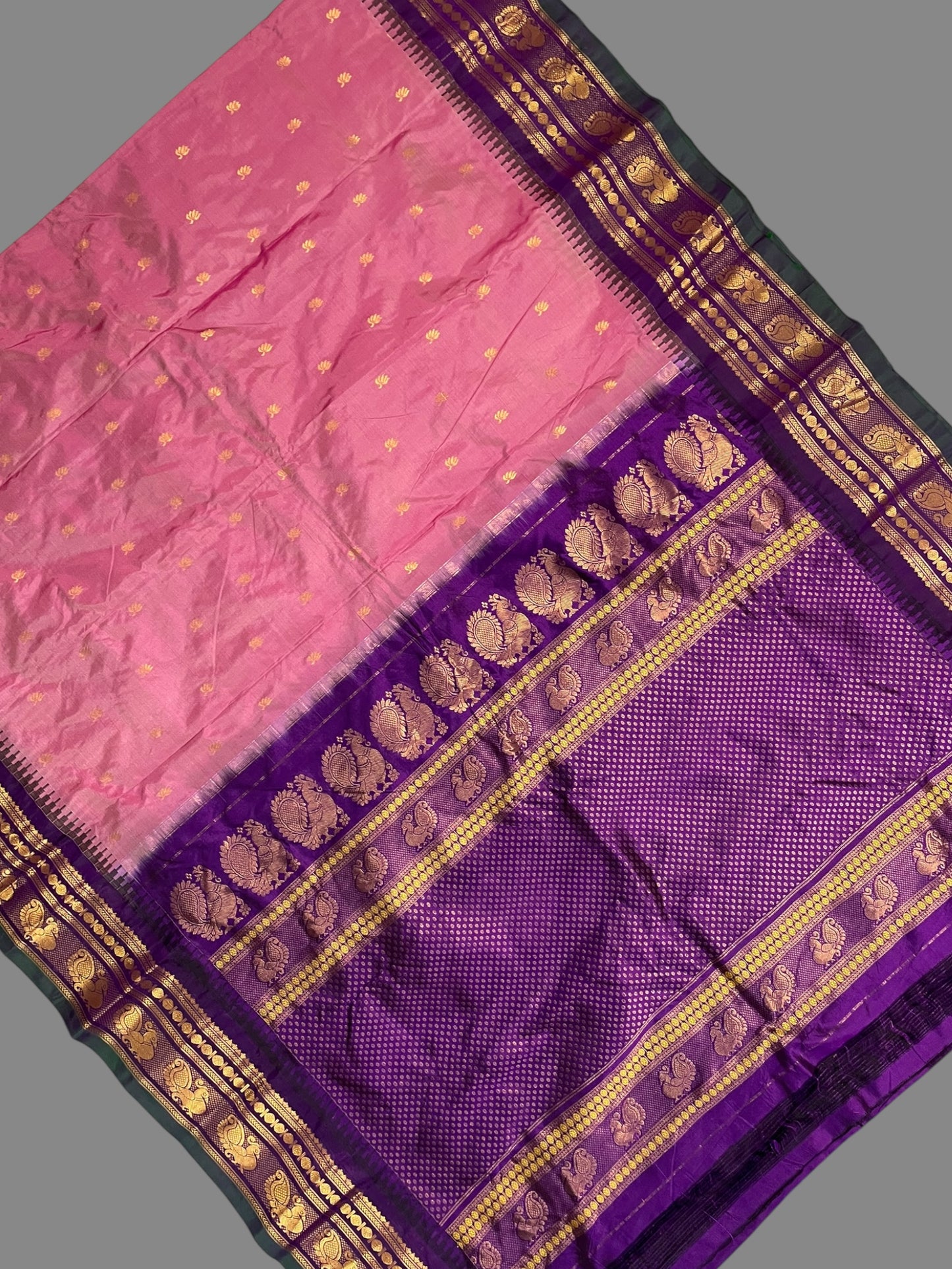 Mahalaxmi Border Mauve Pink Pure Silk Saree