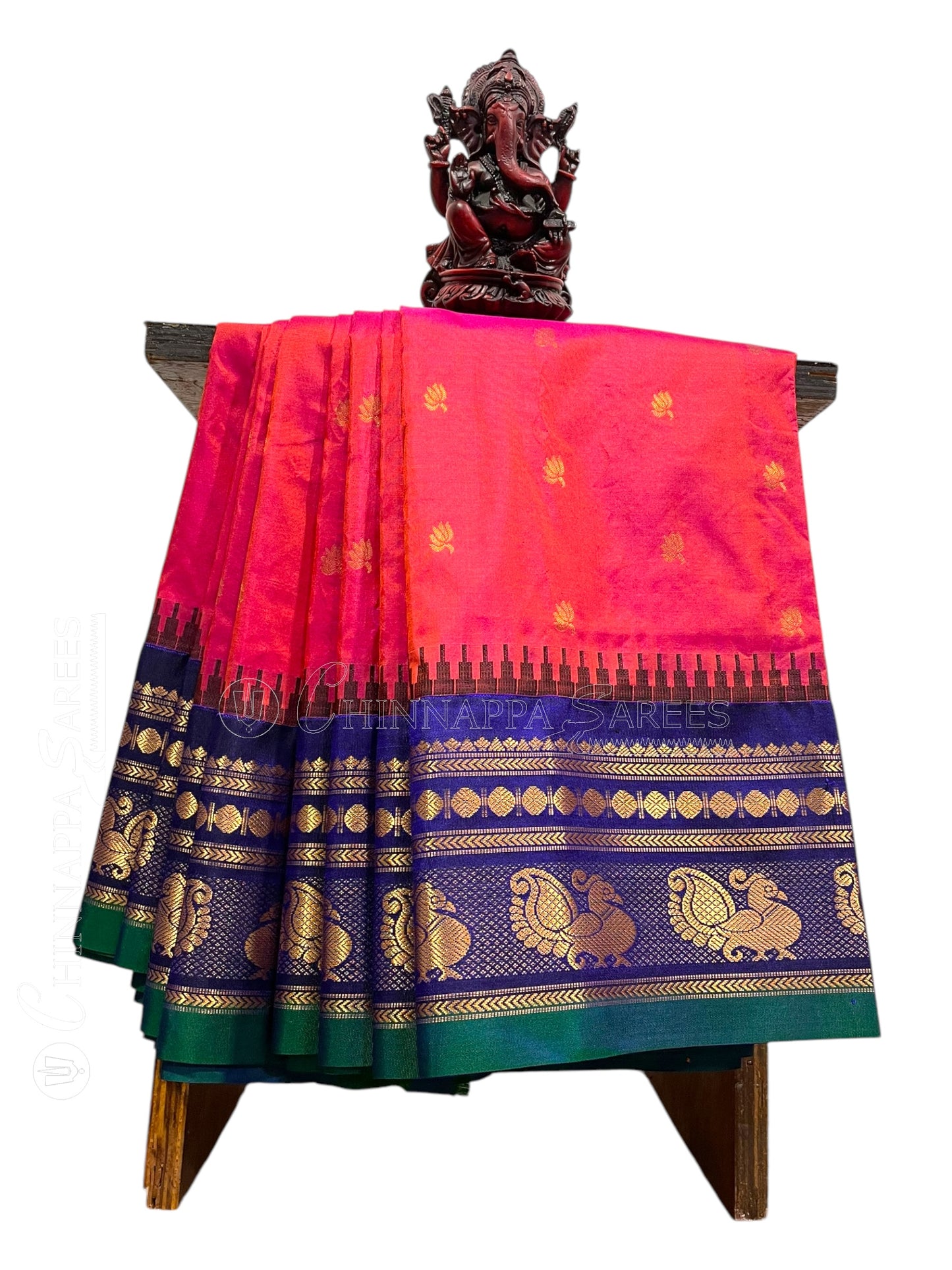 Mahalaxmi Border Dark Hot Pink Pure Silk Saree