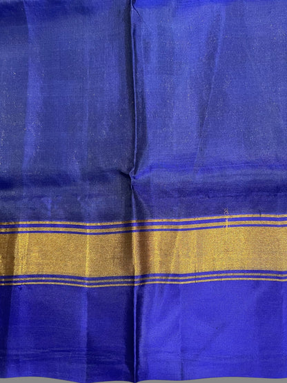 Narayanpet Double Border Grey  Silk Saree