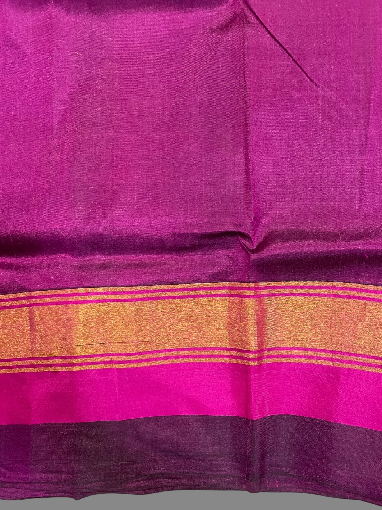 Narayanpet Double Border Magenta Silk Saree