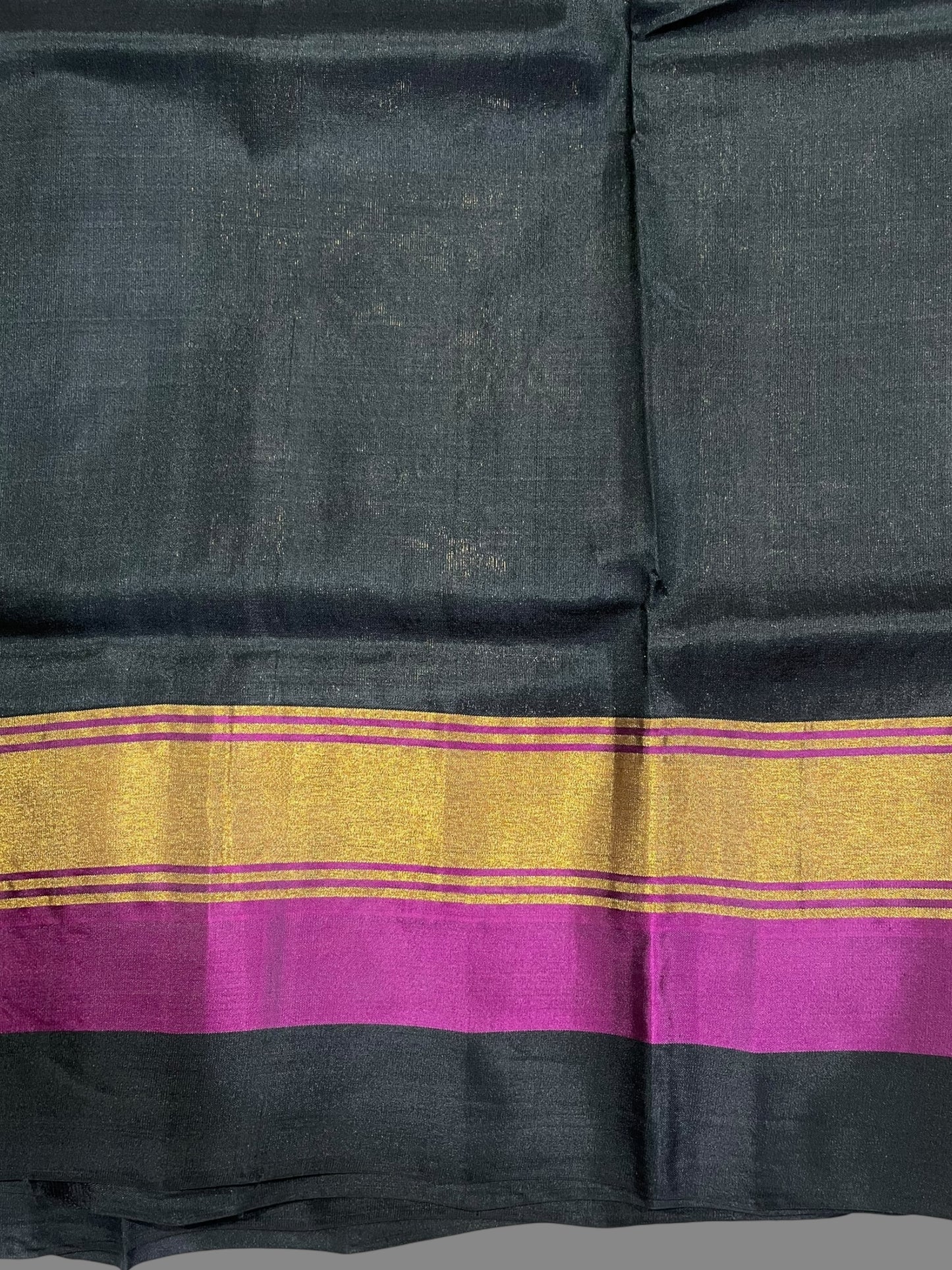 Narayanpet Double Border Brown Silk Saree