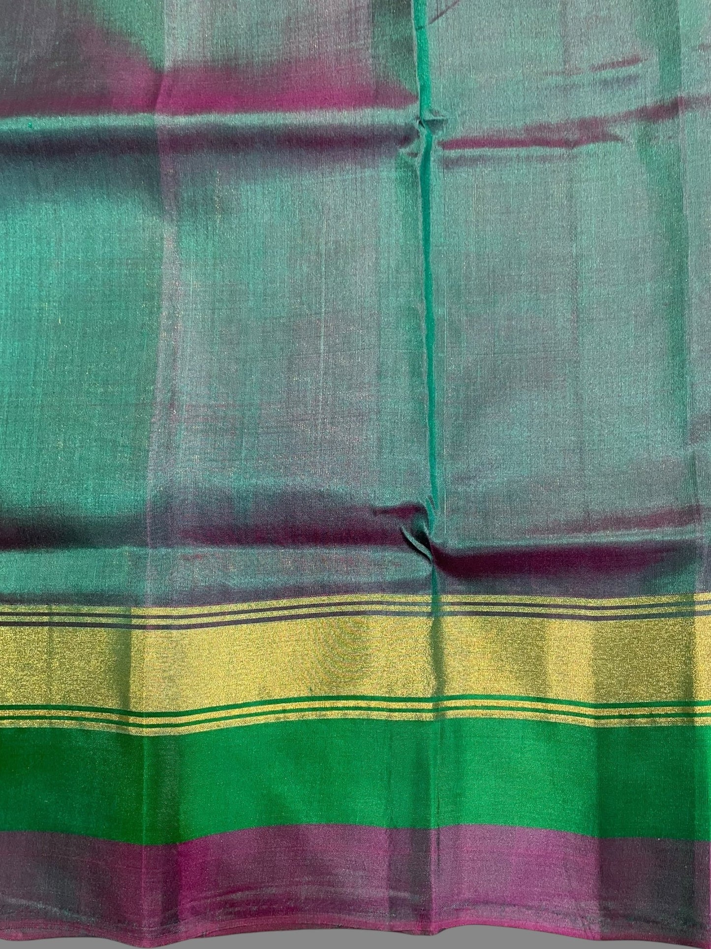 Narayanpet Double Border Green Silk Saree