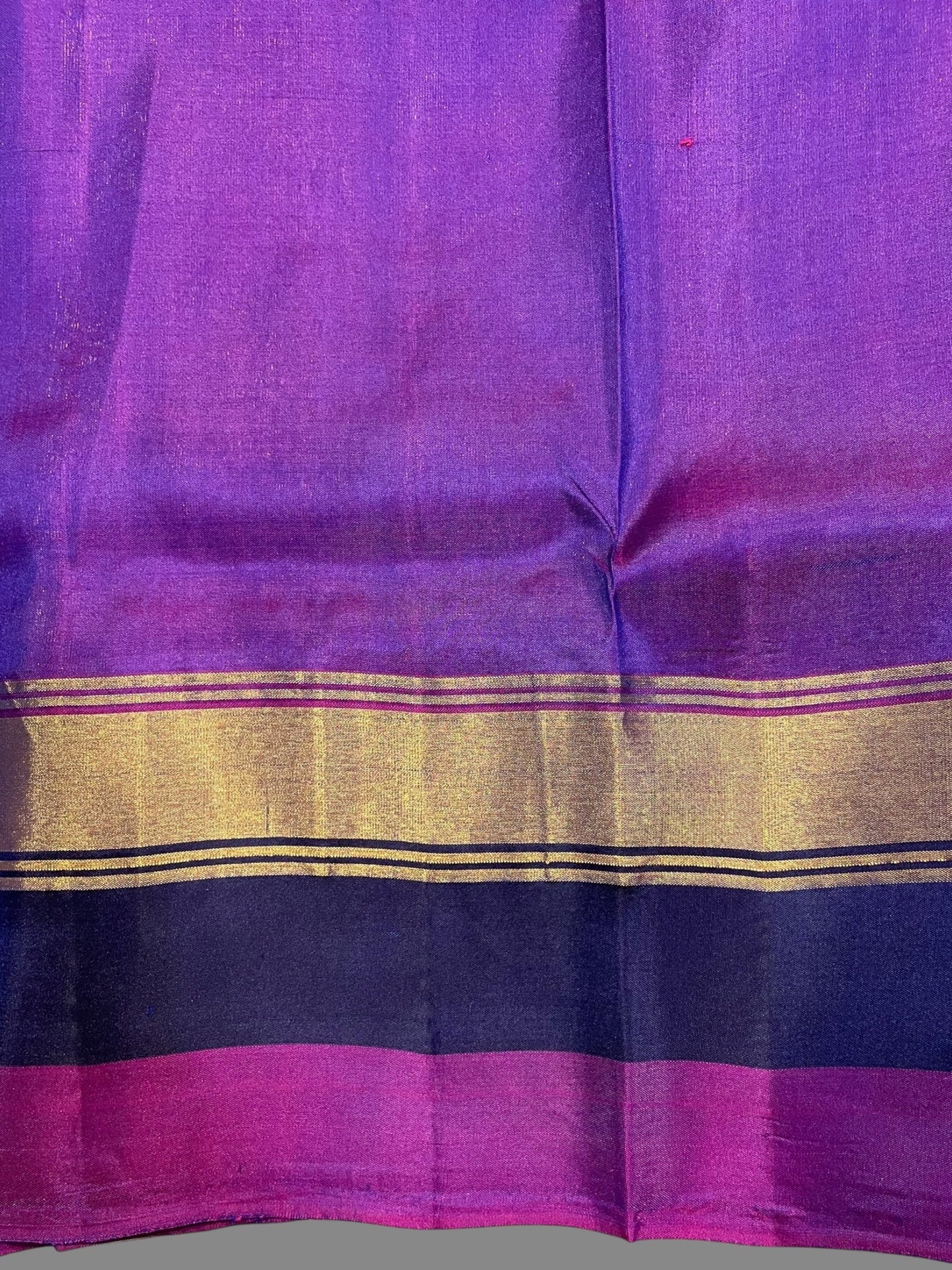 Narayanpet Double Border Blue Silk Saree