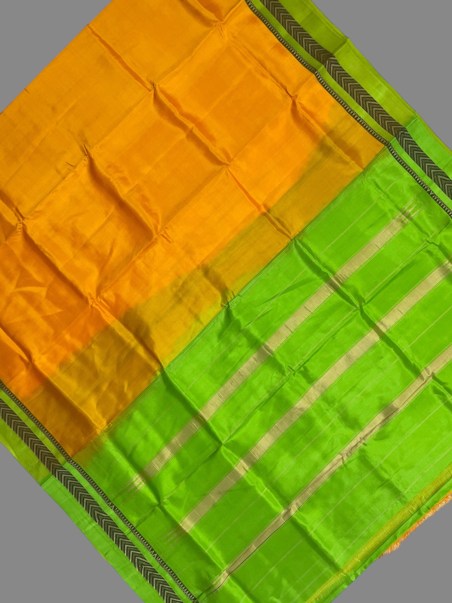 Narayanpet Plain Bright Yellow pure Silk Saree