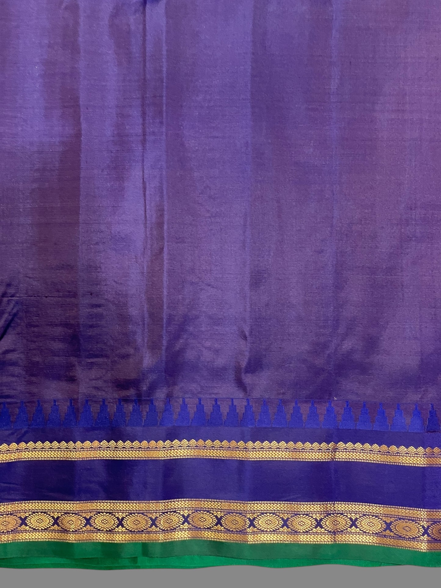 Gap Border Checks Rama BlueColour  Pure Silk Saree